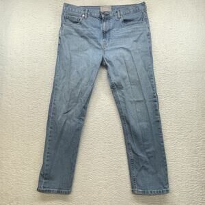 Everlane Jeans Womens 32 Blue Boyfriend Light Wash Denim Stretch Relaxed Fit